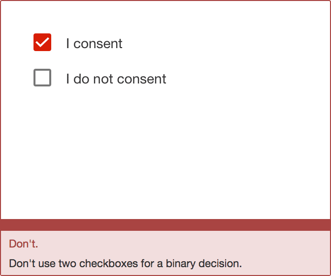 Bad use of checkbox for a binary choice