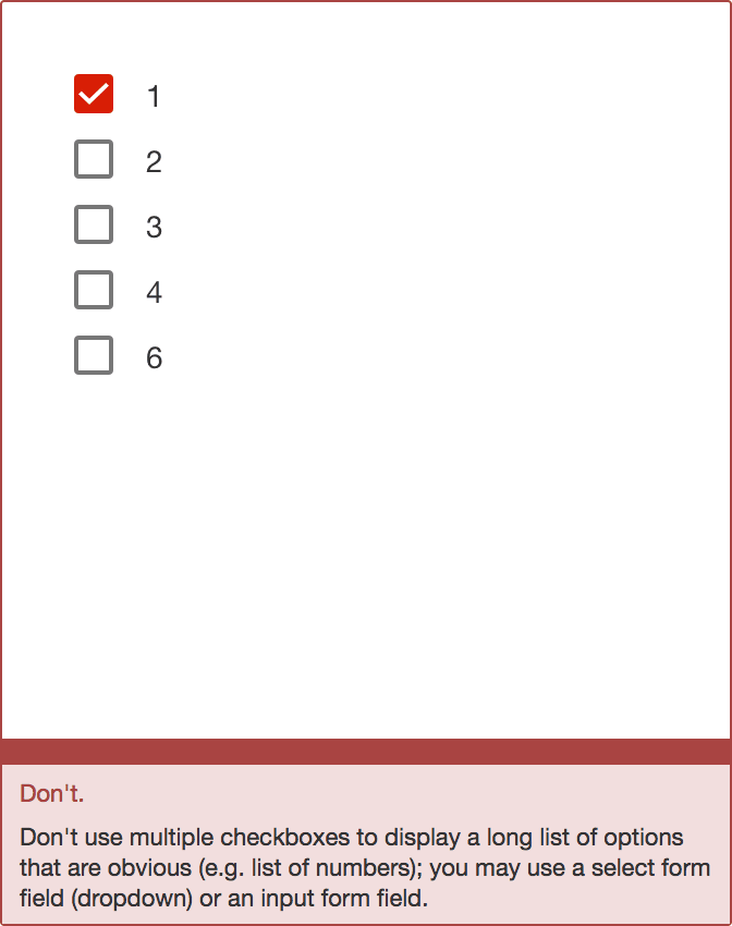 Bad use of multiple checkboxes for simple choice