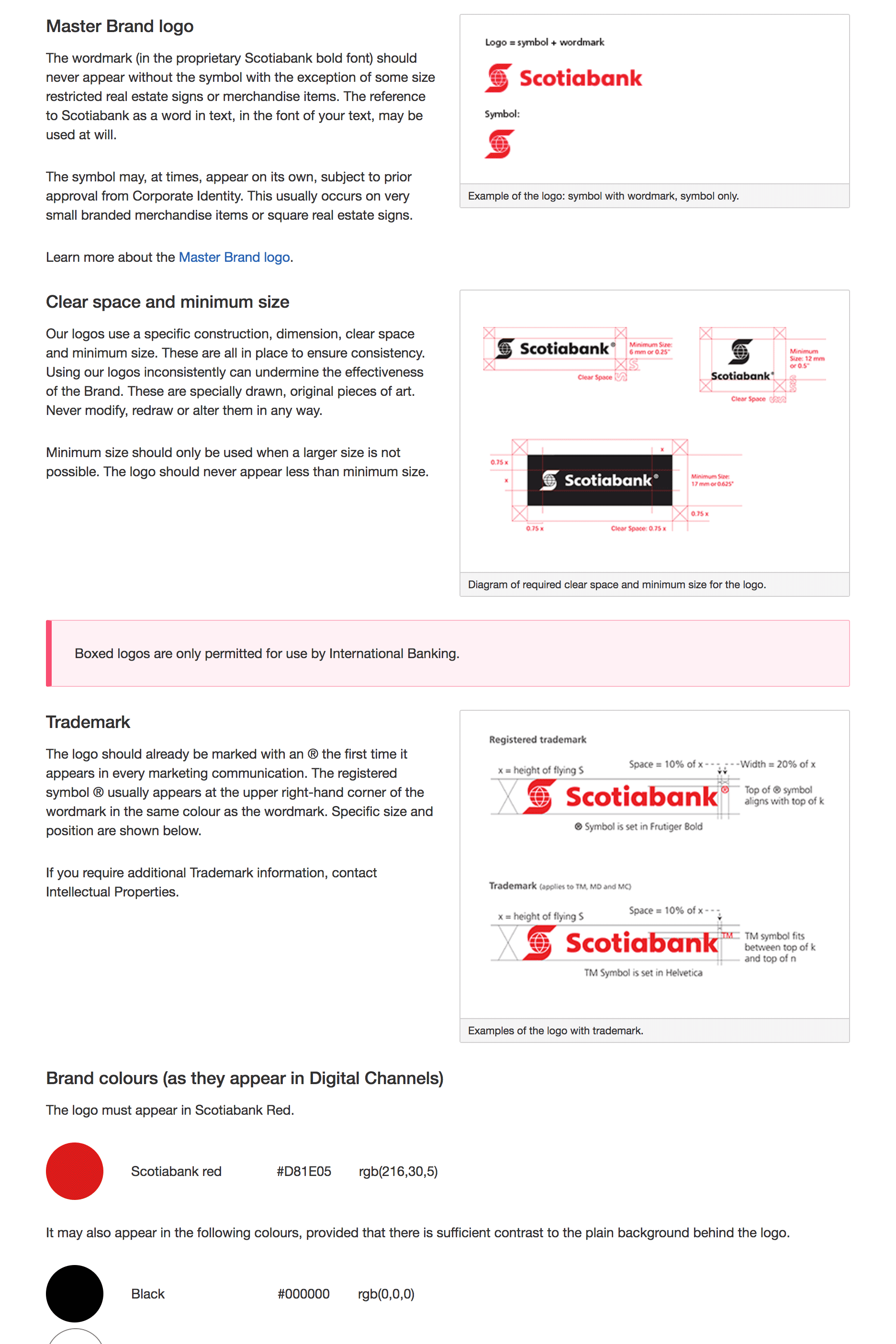 Screenshot of brand guidelines